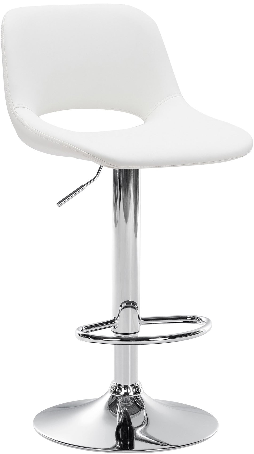 Tabouret de Bar avec Dossier Réglable Pivotant 106 Similicuir Blanc