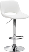 Tabouret de Bar avec Dossier Réglable Pivotant 106 Similicuir Blanc