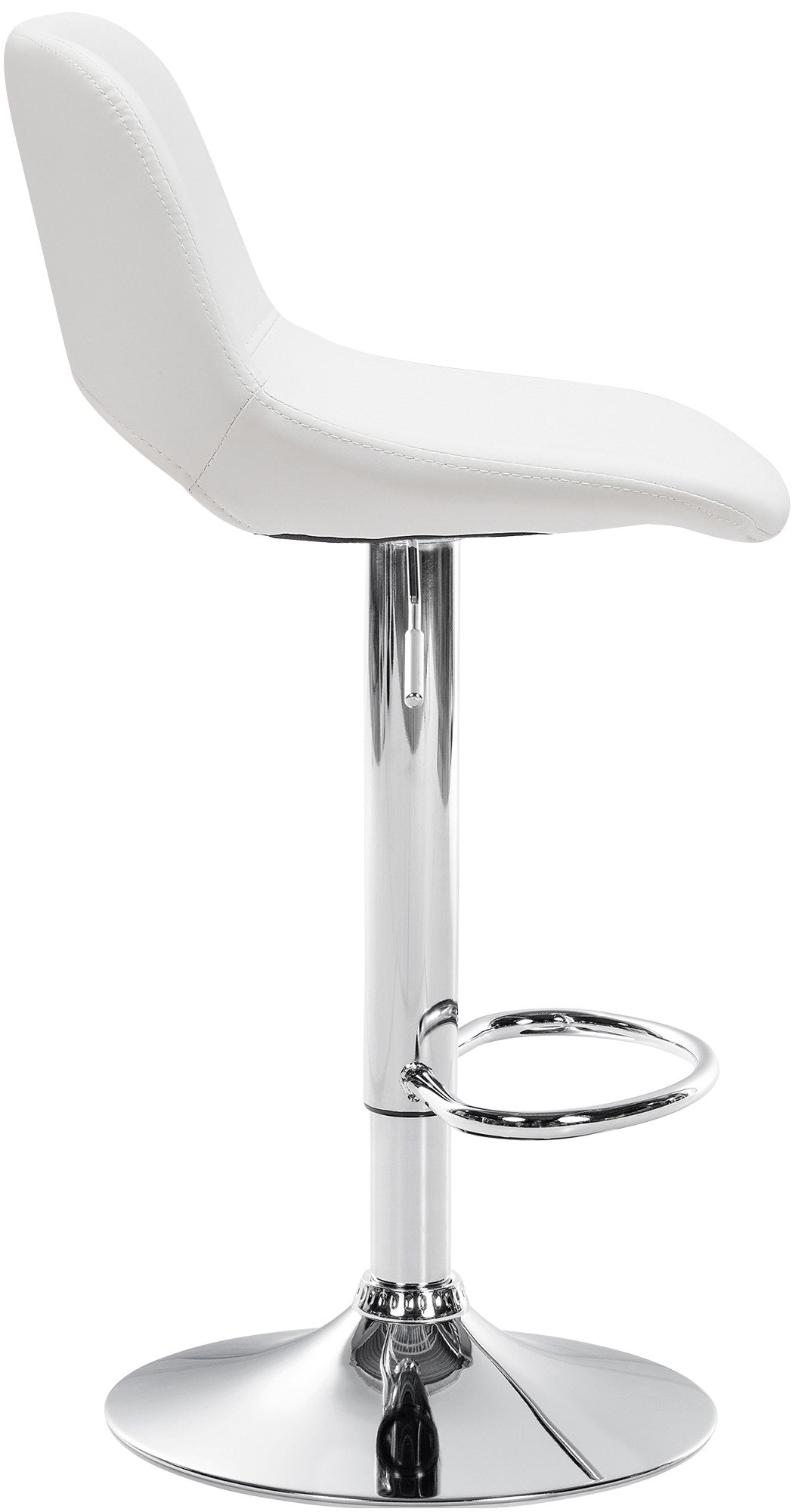 Tabouret de Bar avec Dossier Réglable Pivotant 106 Similicuir Blanc - image 6