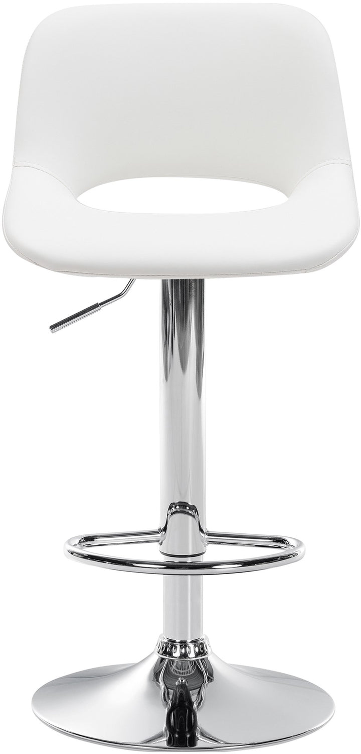 Tabouret de Bar avec Dossier Réglable Pivotant 106 Similicuir Blanc - image 5
