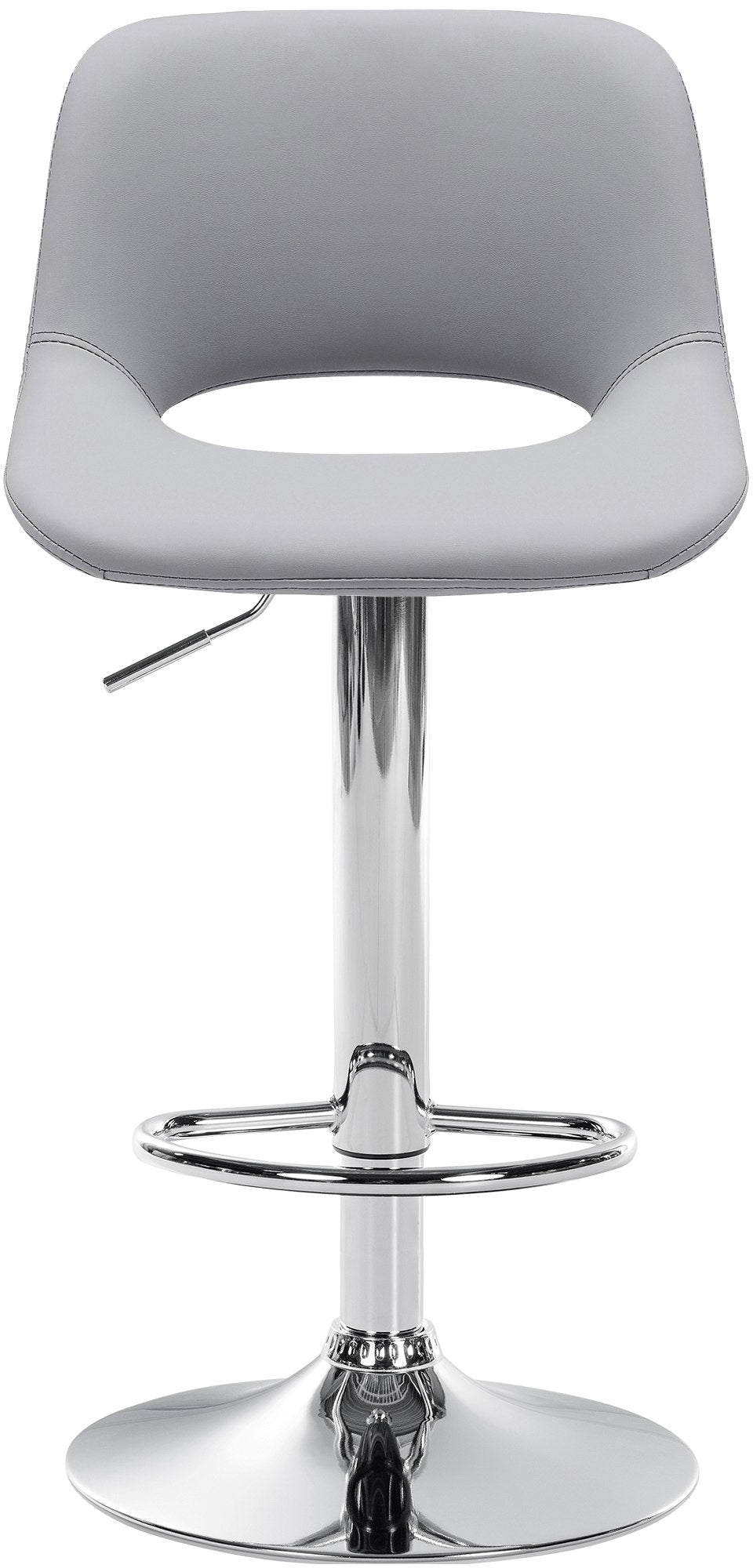 Tabouret de Bar avec Dossier Réglable Pivotant 106 Similicuir Gris - image 5