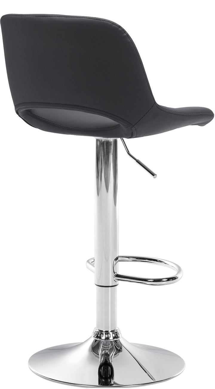 Tabouret de Bar avec Dossier Réglable Pivotant 106 Similicuir Noir - image 3