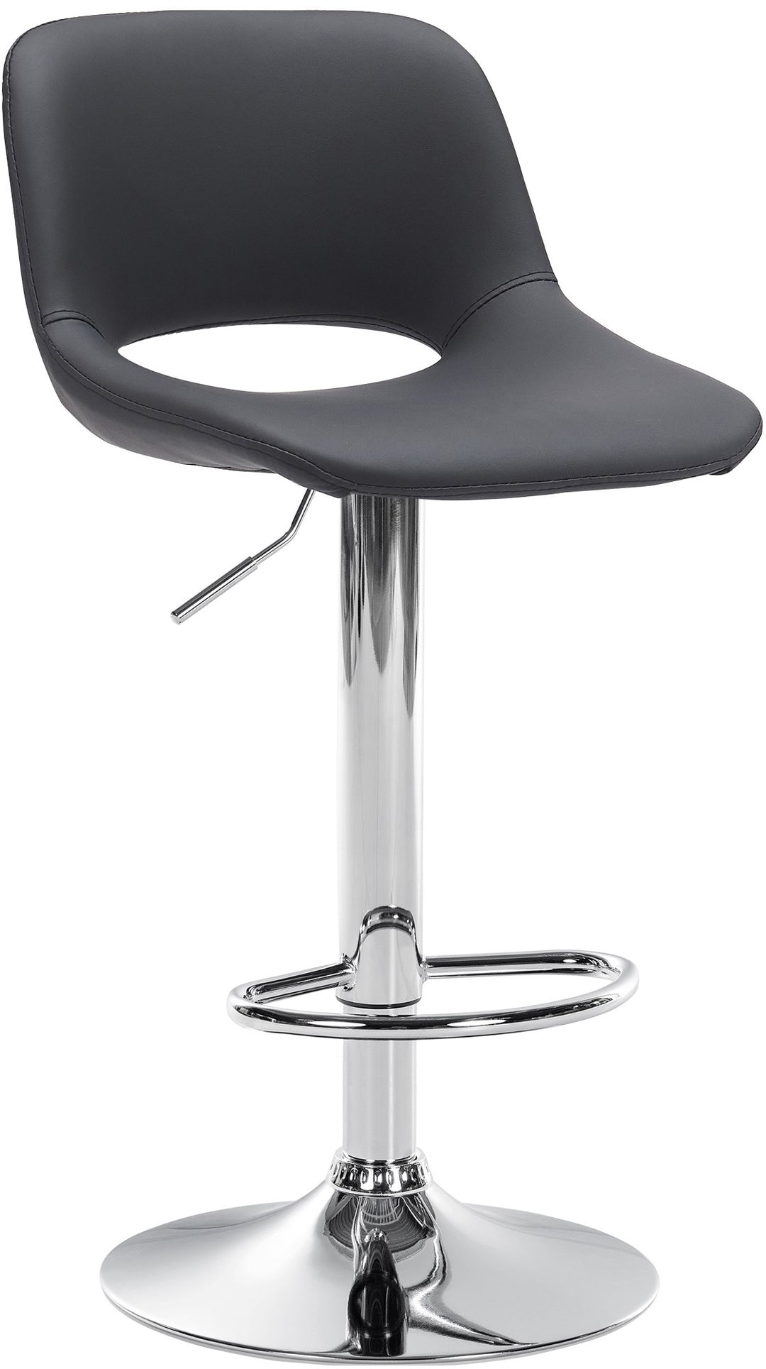 Tabouret de Bar avec Dossier Réglable Pivotant 106 Similicuir Noir