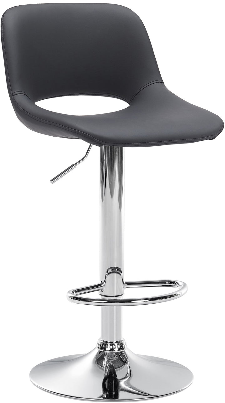 Tabouret de Bar avec Dossier Réglable Pivotant 106 Similicuir Noir