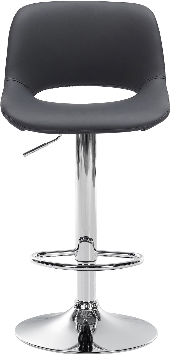 Tabouret de Bar avec Dossier Réglable Pivotant 106 Similicuir Noir - image 5