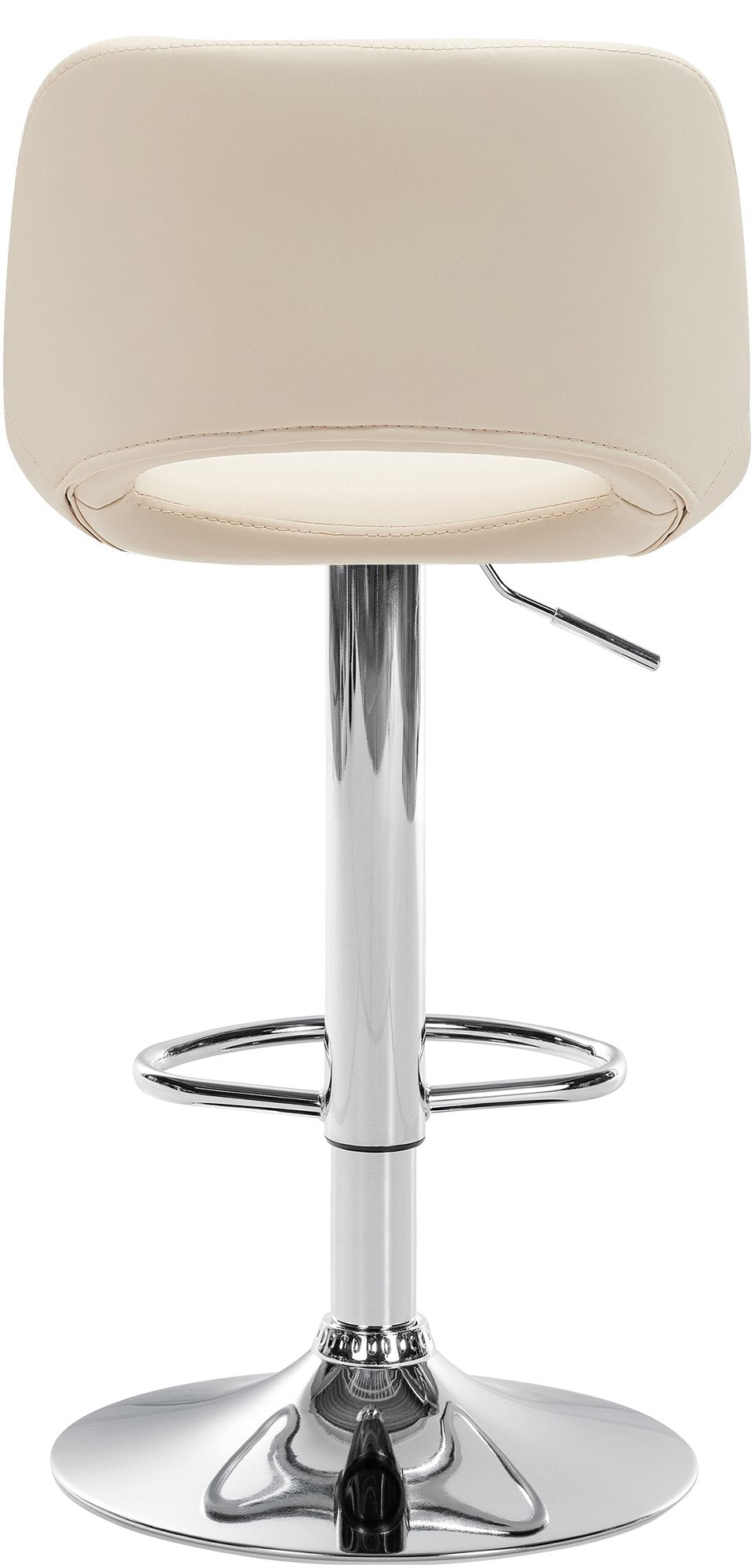 Tabouret de Bar avec Dossier Réglable Pivotant 106 Similicuir Crème - image 4