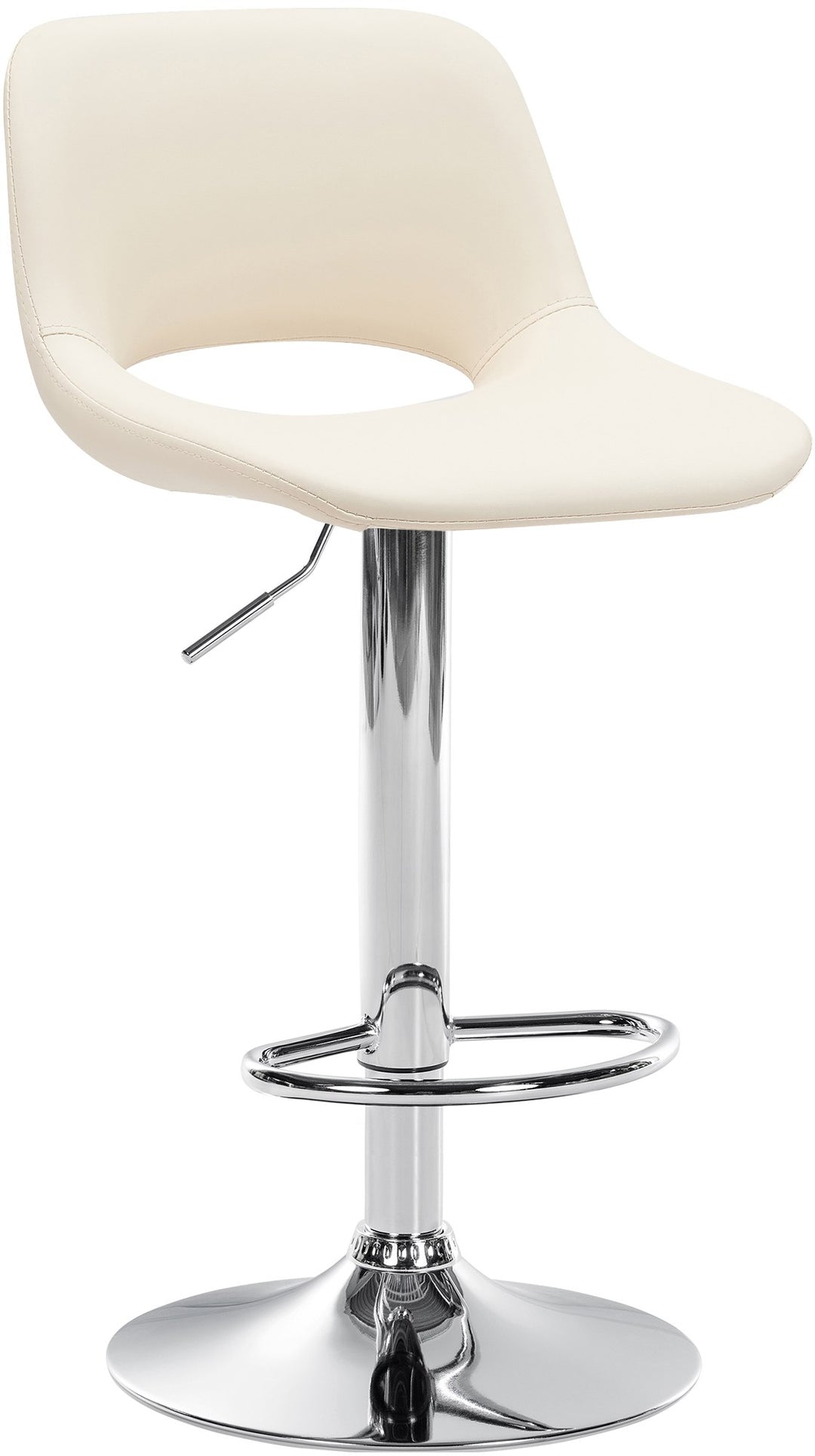 Tabouret de Bar avec Dossier Réglable Pivotant 106 Similicuir Crème