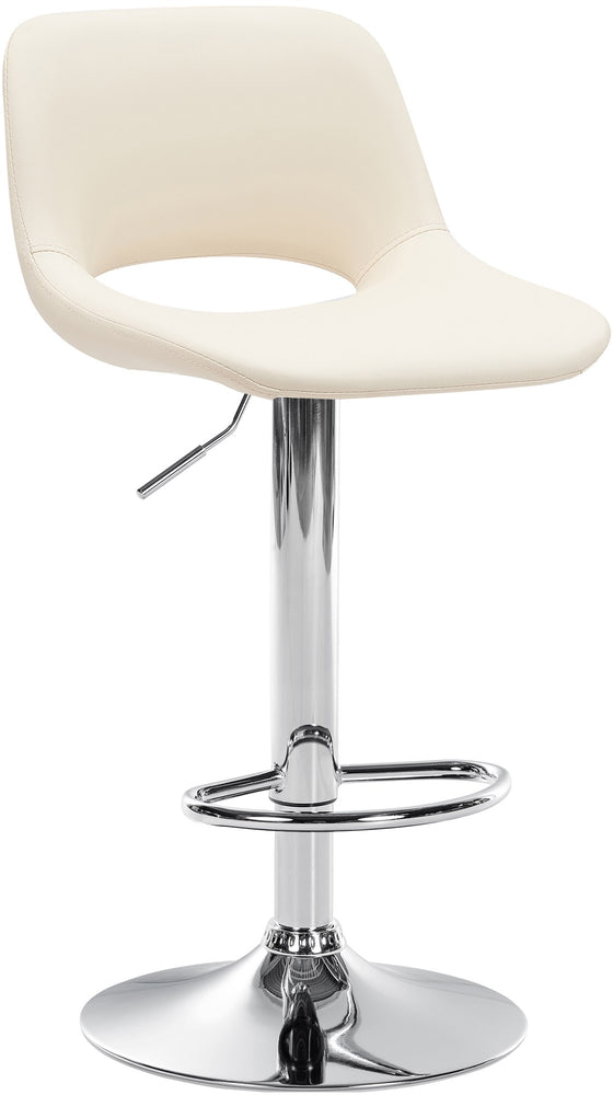 Tabouret de Bar avec Dossier Réglable Pivotant 106 Similicuir Crème