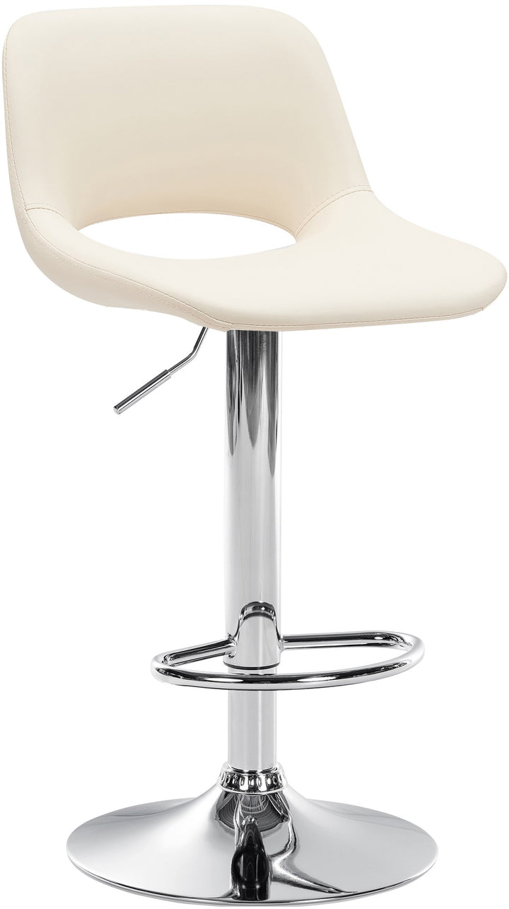 Tabouret de Bar avec Dossier Réglable Pivotant 106 Similicuir Crème
