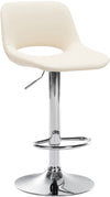 Tabouret de Bar avec Dossier Réglable Pivotant 106 Similicuir Crème