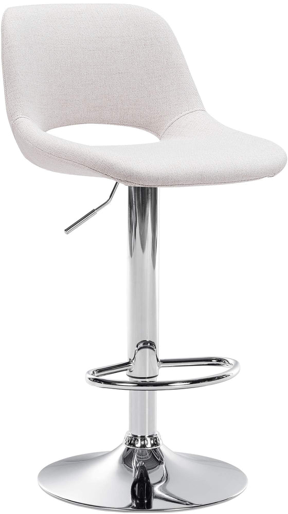 Tabouret de Bar avec Dossier Réglable Pivotant 106 Tissu Crème