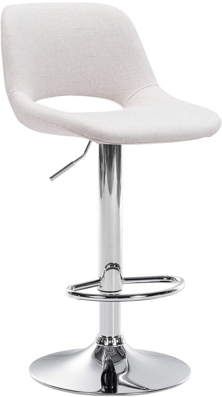 Tabouret de Bar avec Dossier Réglable Pivotant 106 Tissu Crème