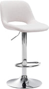 Tabouret de Bar avec Dossier Réglable Pivotant 106 Tissu Crème