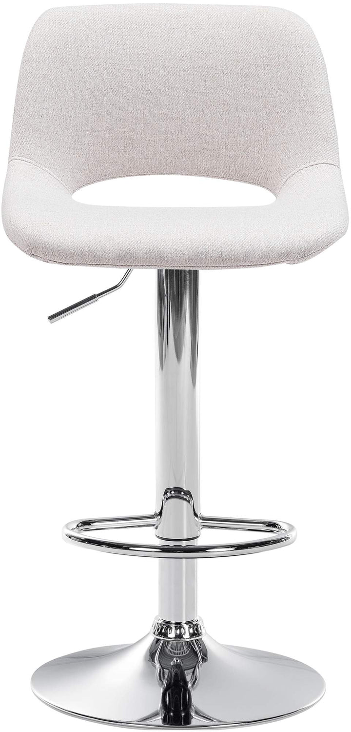 Tabouret de Bar avec Dossier Réglable Pivotant 106 Tissu Crème - image 5
