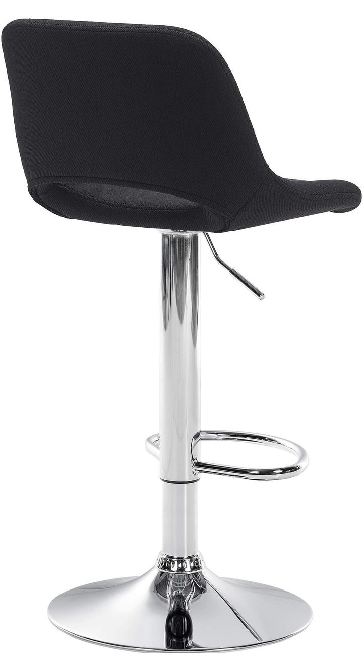 Tabouret de Bar avec Dossier Réglable Pivotant 106 Tissu Noir - image 3