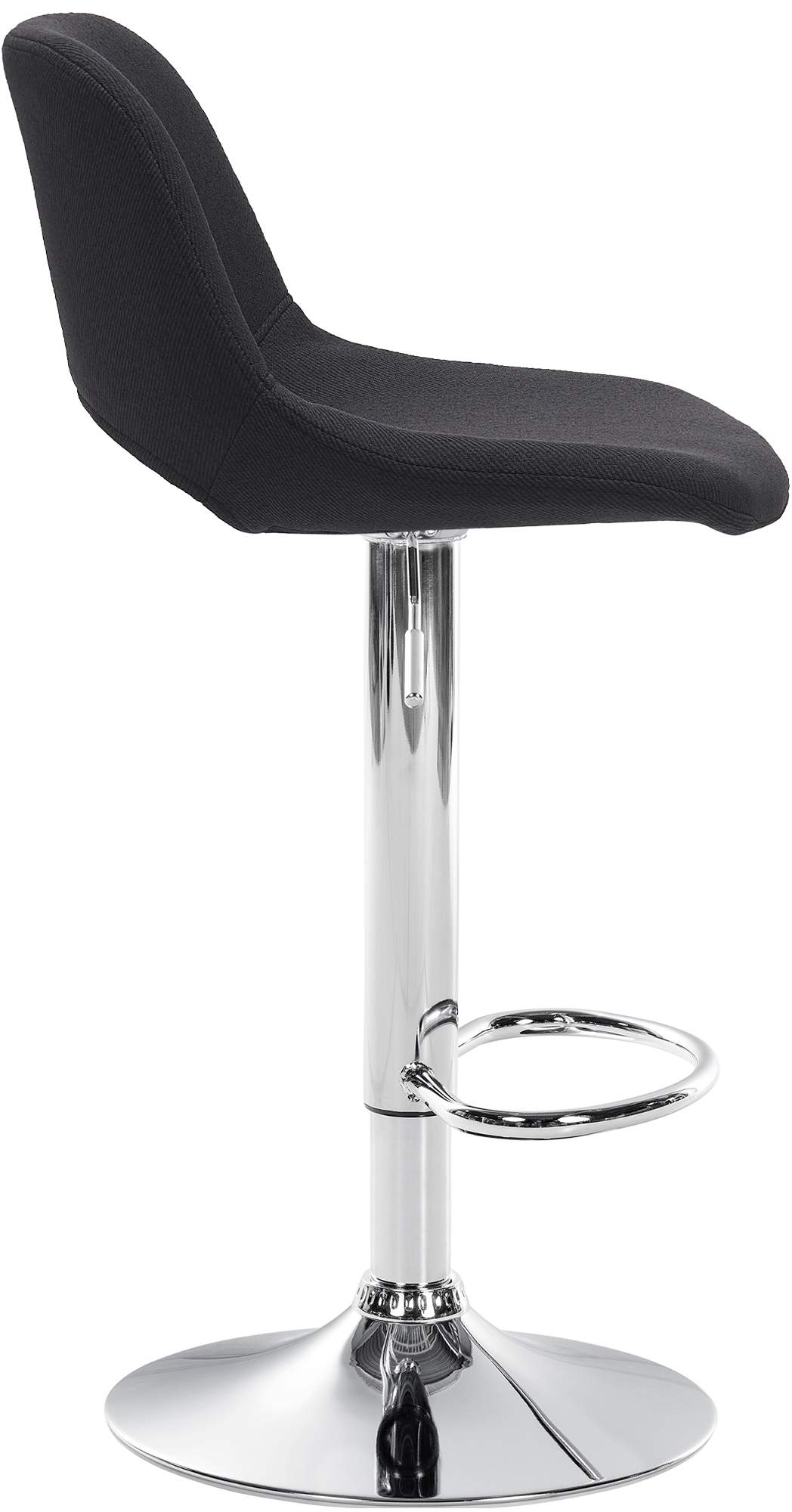 Tabouret de Bar avec Dossier Réglable Pivotant 106 Tissu Noir - image 6