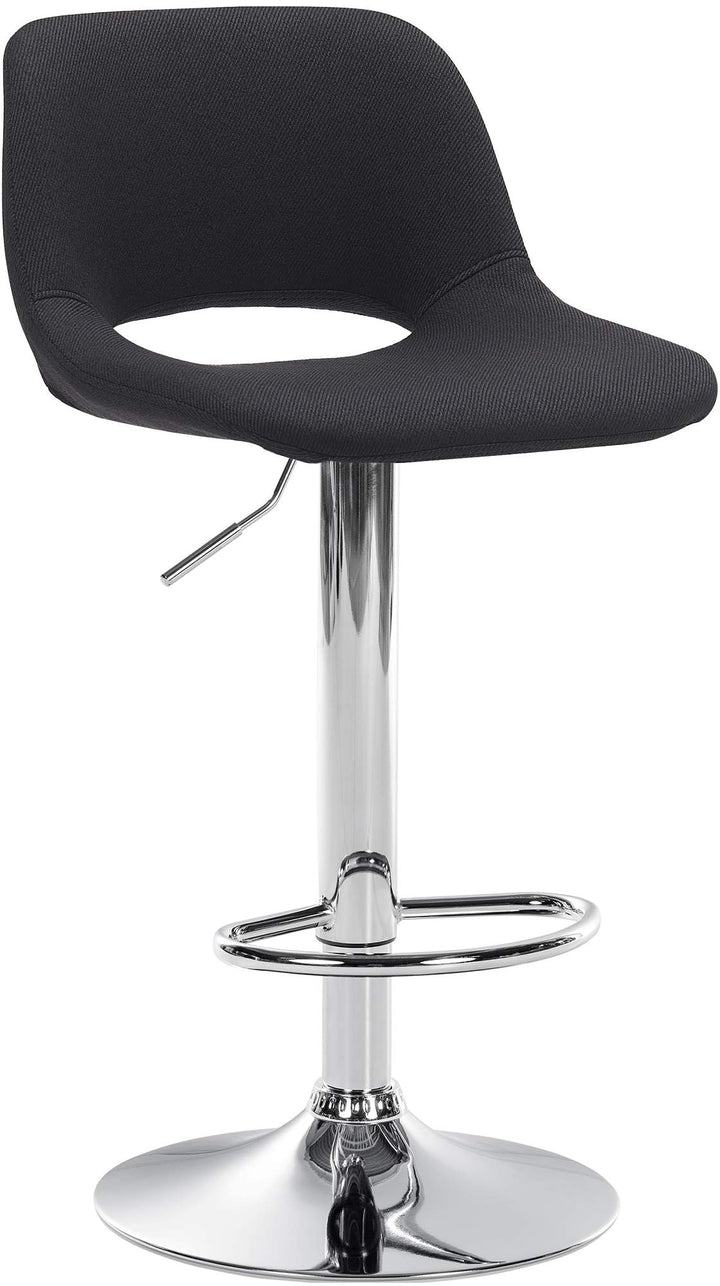 Tabouret de Bar avec Dossier Réglable Pivotant 106 Tissu Noir
