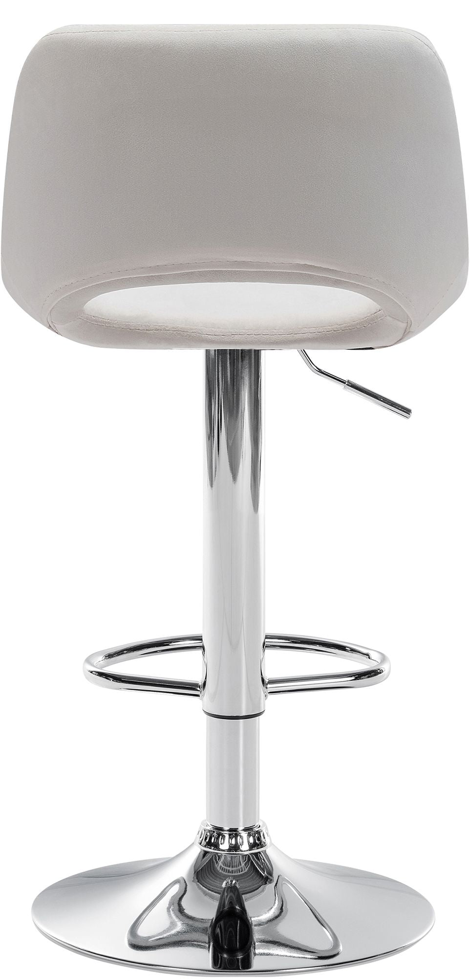 Tabouret de Bar avec Dossier Réglable Pivotant 106 Velours Crème - image 4