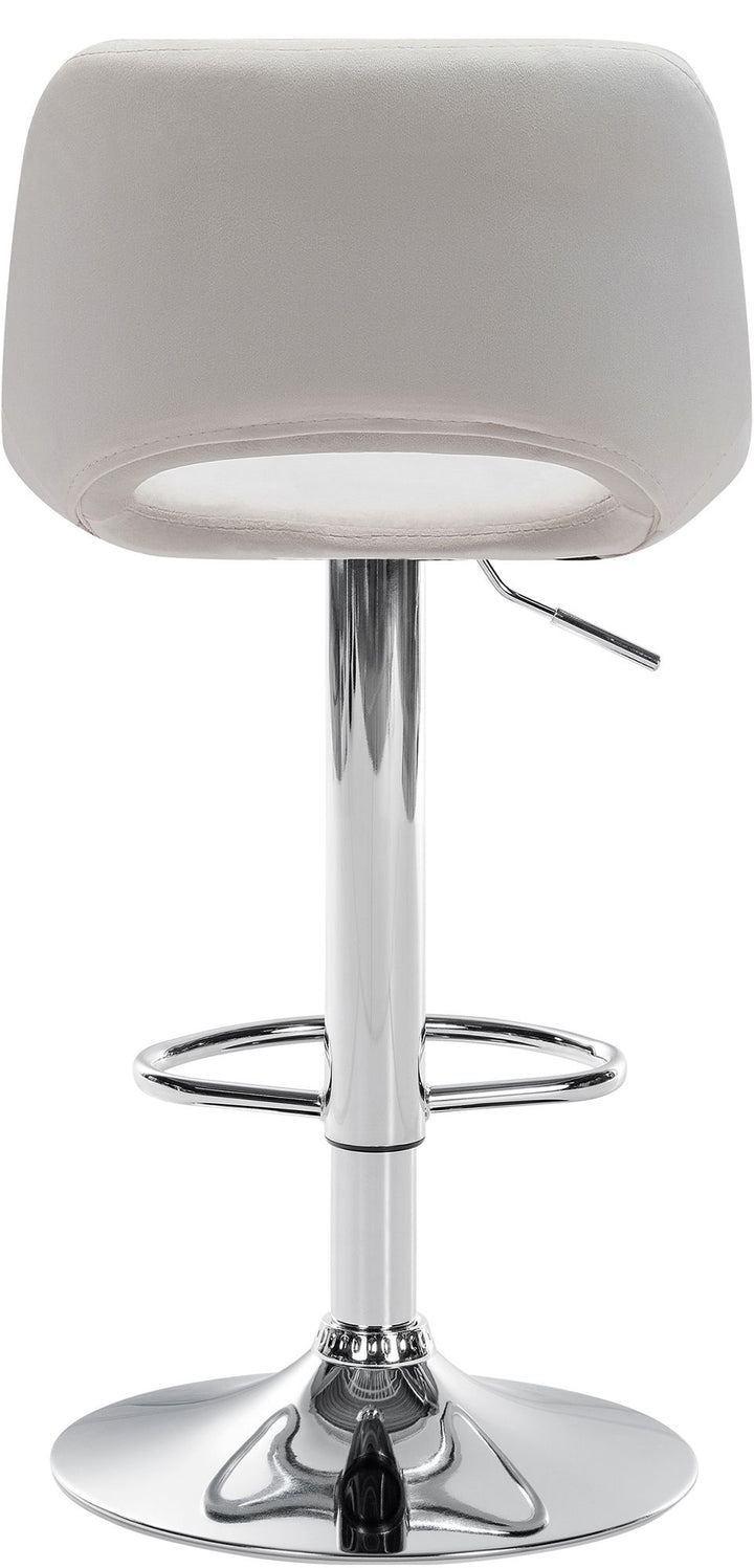 Tabouret de Bar avec Dossier Réglable Pivotant 106 Velours Crème - image 4