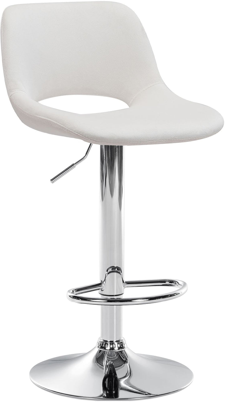 Tabouret de Bar avec Dossier Réglable Pivotant 106 Velours Crème