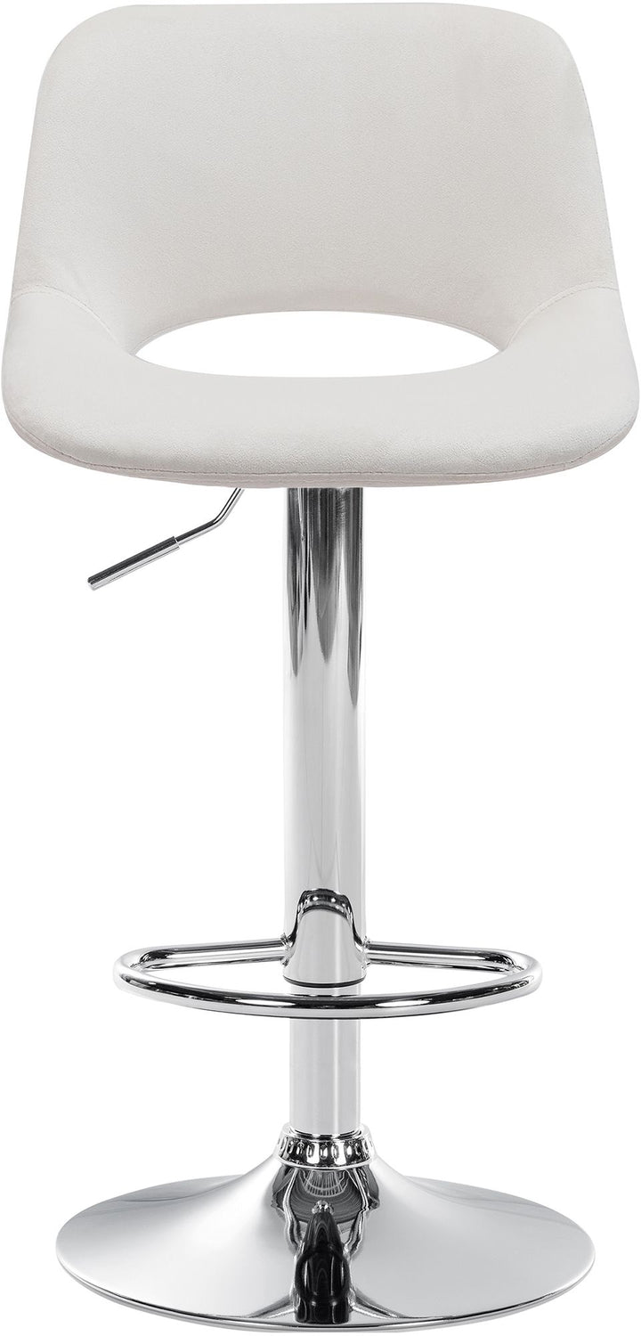 Tabouret de Bar avec Dossier Réglable Pivotant 106 Velours Crème - image 5
