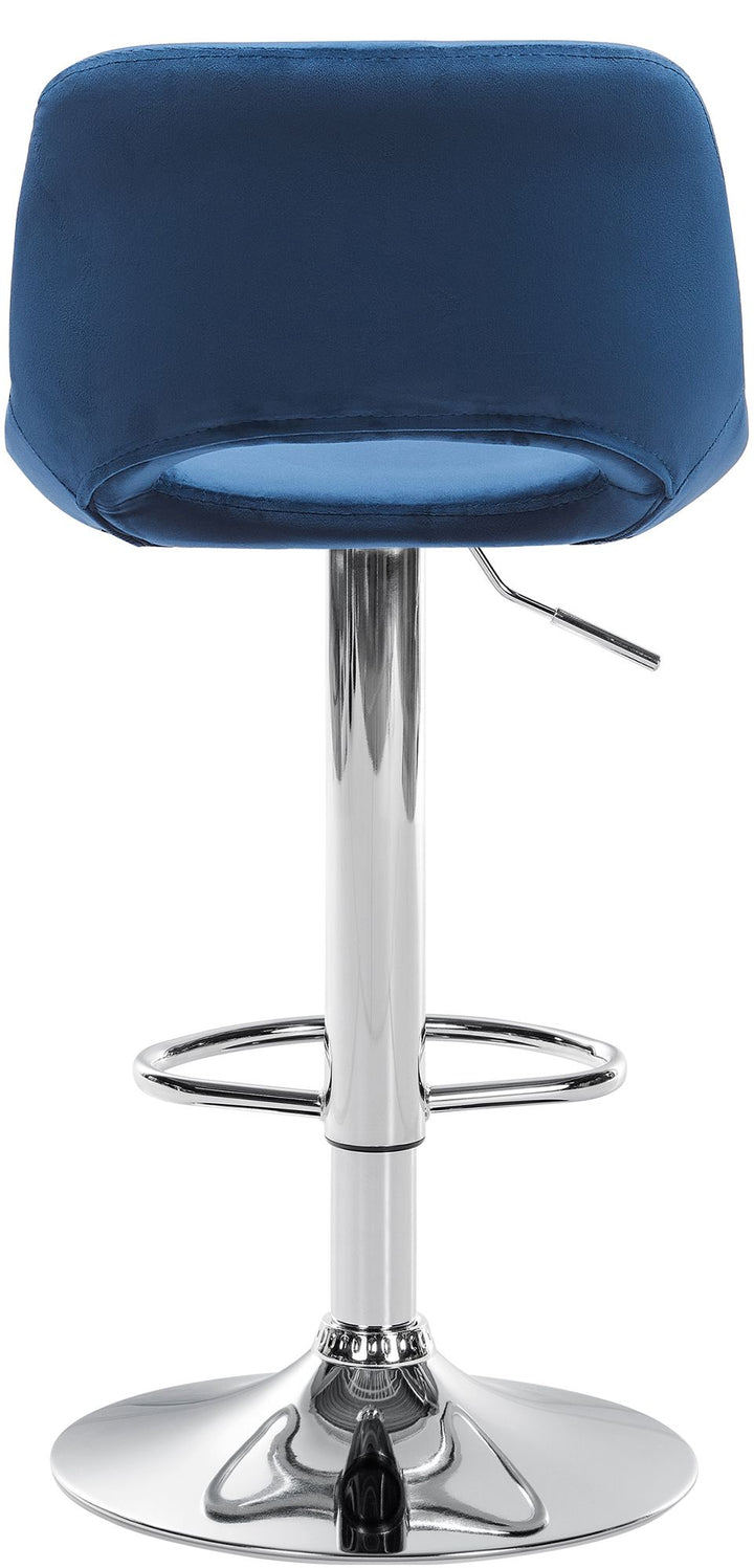 Tabouret de Bar avec Dossier Réglable Pivotant 106 Velours Bleu - image 4