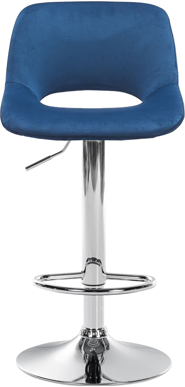 Tabouret de Bar avec Dossier Réglable Pivotant 106 Velours Bleu - image 5
