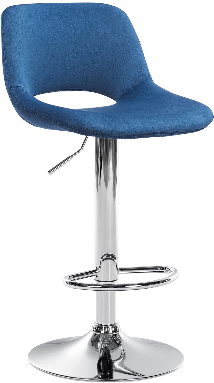Tabouret de Bar avec Dossier Réglable Pivotant 106 Velours Bleu