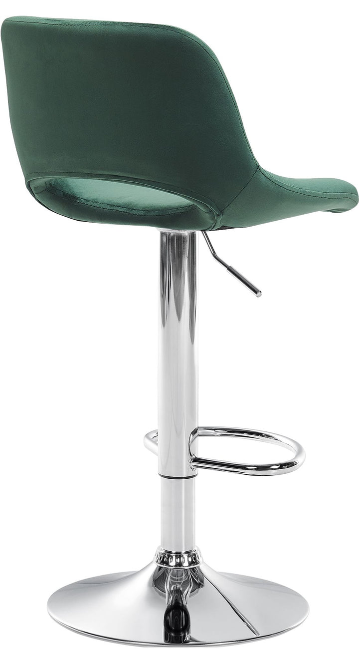 Tabouret de Bar avec Dossier Réglable Pivotant 106 Velours Vert - image 3