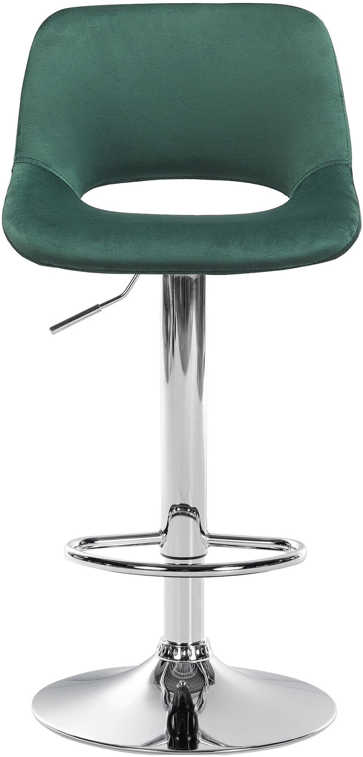 Tabouret de Bar avec Dossier Réglable Pivotant 106 Velours Vert - image 5