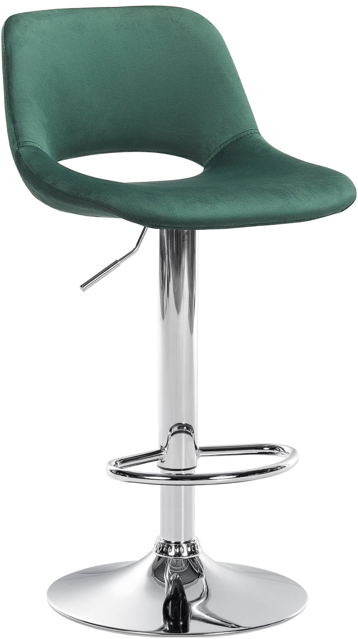 Tabouret de Bar avec Dossier Réglable Pivotant 106 Velours Vert