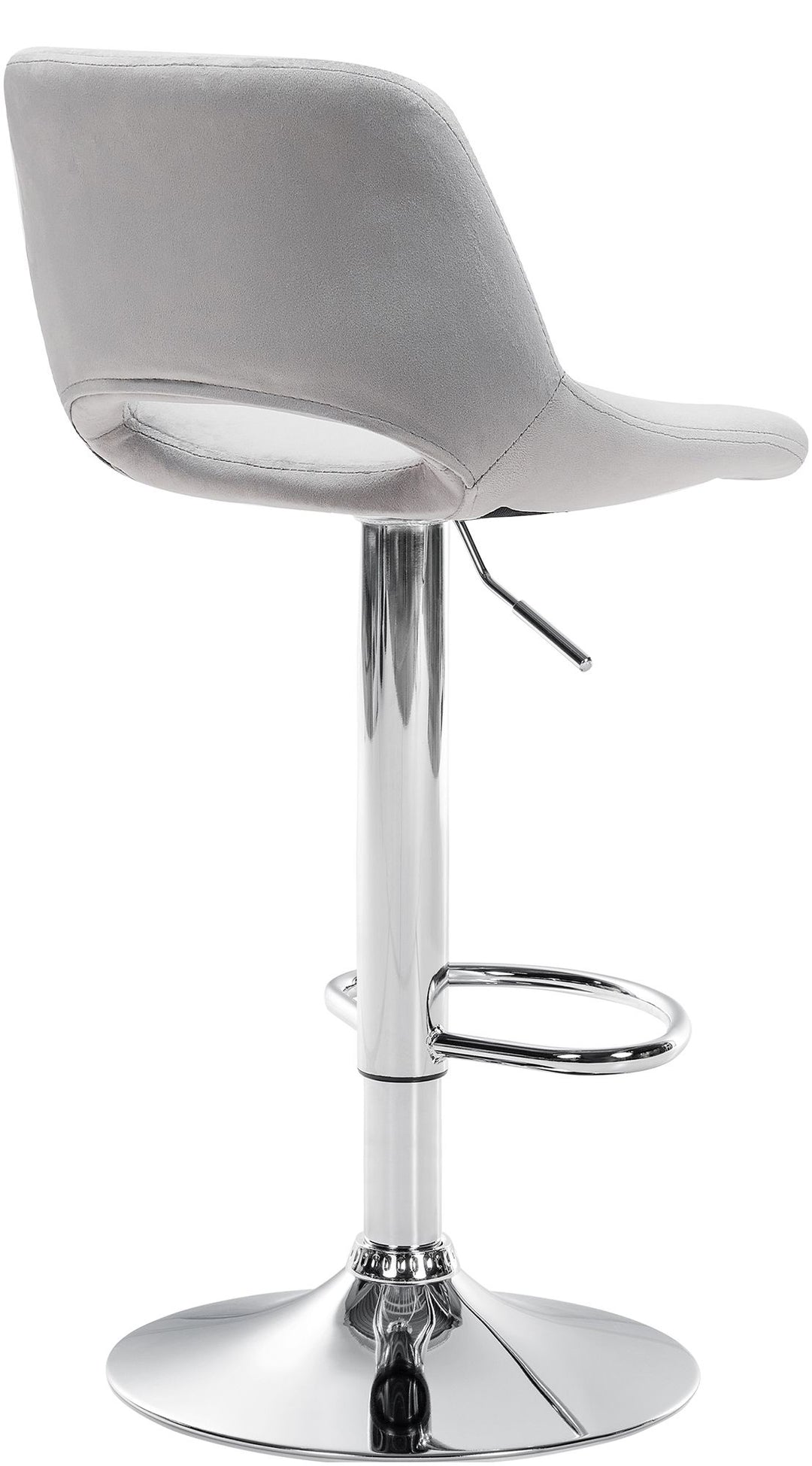 Tabouret de Bar avec Dossier Réglable Pivotant 106 Velours Gris clair - image 3