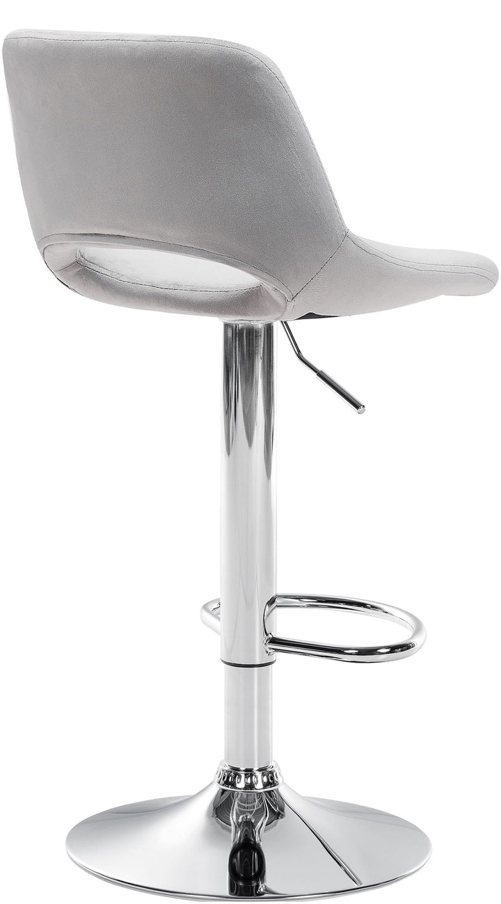 Tabouret de Bar avec Dossier Réglable Pivotant 106 Velours Gris clair - image 3