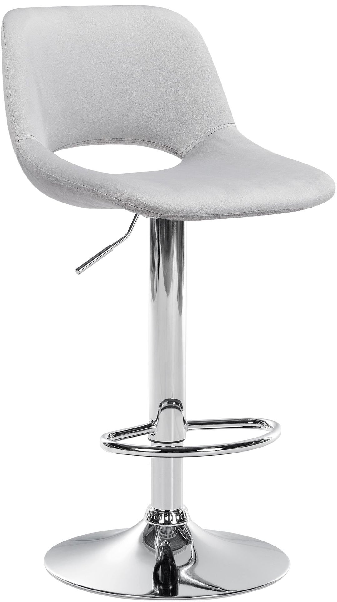 Tabouret de Bar avec Dossier Réglable Pivotant 106 Velours Gris clair