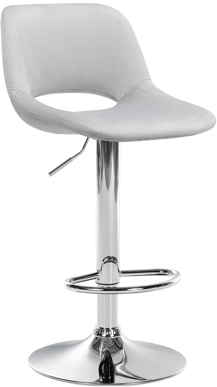 Tabouret de Bar avec Dossier Réglable Pivotant 106 Velours Gris clair