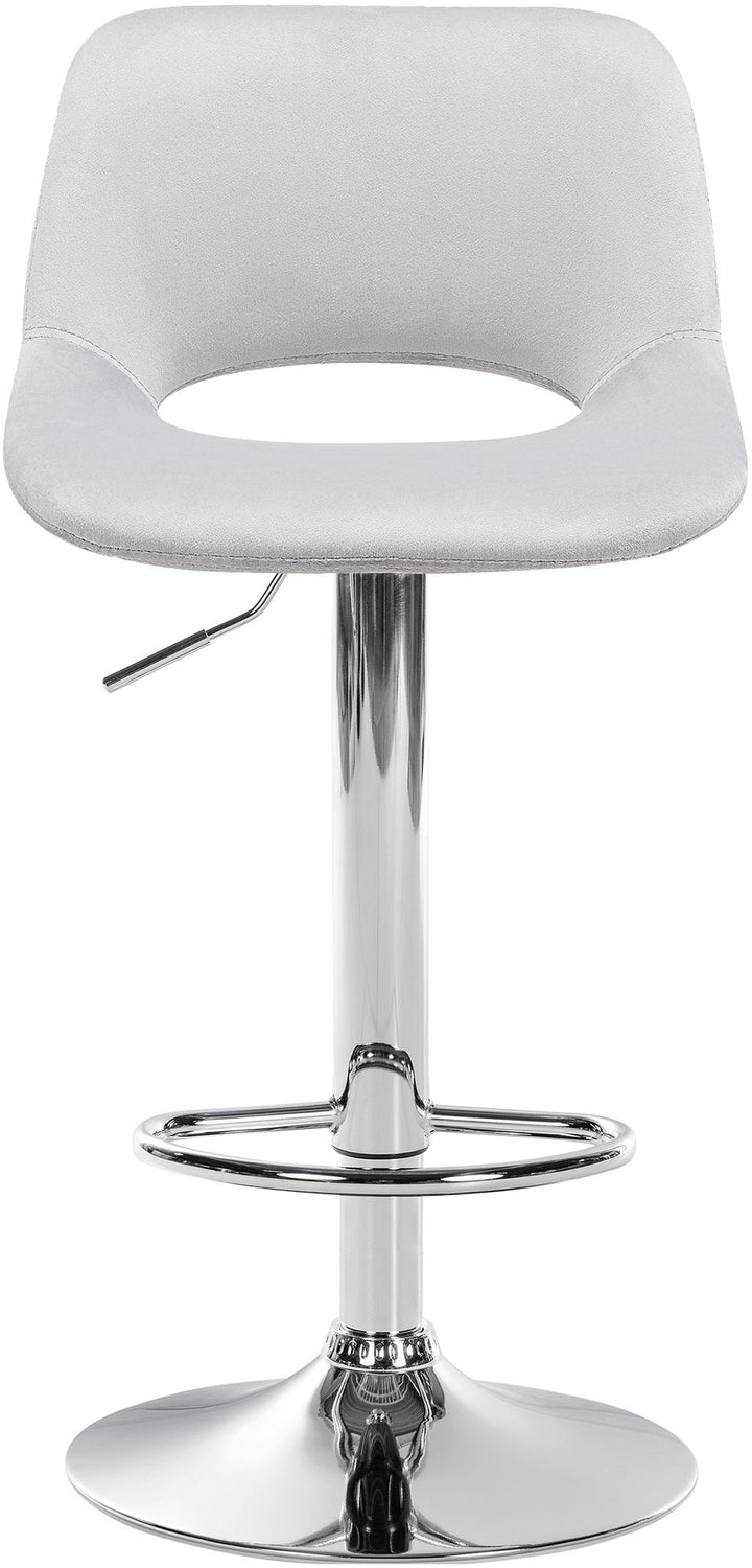 Tabouret de Bar avec Dossier Réglable Pivotant 106 Velours Gris clair - image 5