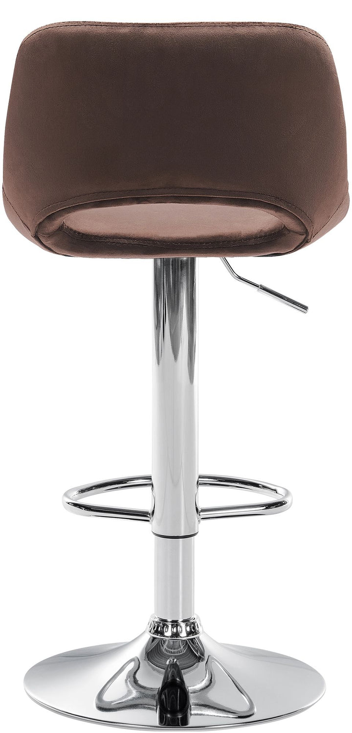 Tabouret de Bar avec Dossier Réglable Pivotant 106 Velours Marron - image 4