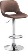 Tabouret de Bar avec Dossier Réglable Pivotant 106 Velours Marron