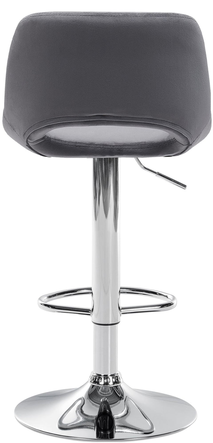Tabouret de Bar avec Dossier Réglable Pivotant 106 Velours Gris foncé - image 4