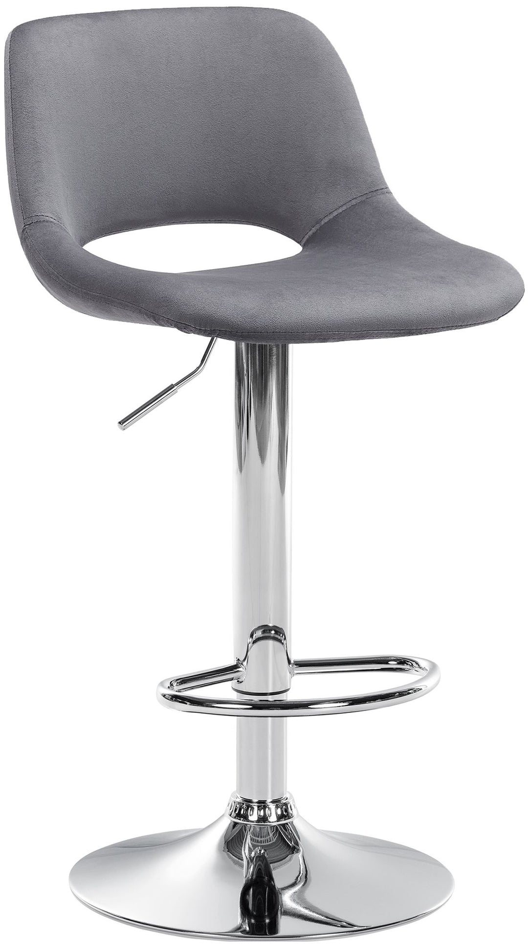 Tabouret de Bar avec Dossier Réglable Pivotant 106 Velours Gris foncé
