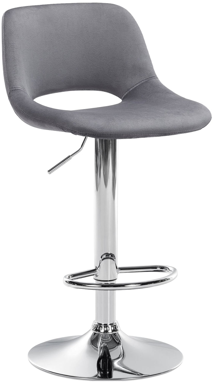Tabouret de Bar avec Dossier Réglable Pivotant 106 Velours Gris foncé