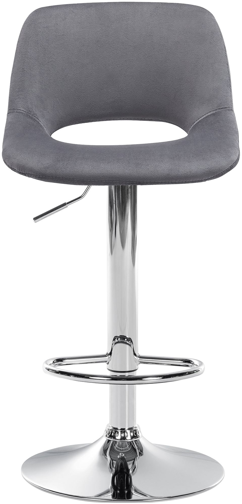 Tabouret de Bar avec Dossier Réglable Pivotant 106 Velours Gris foncé - image 5