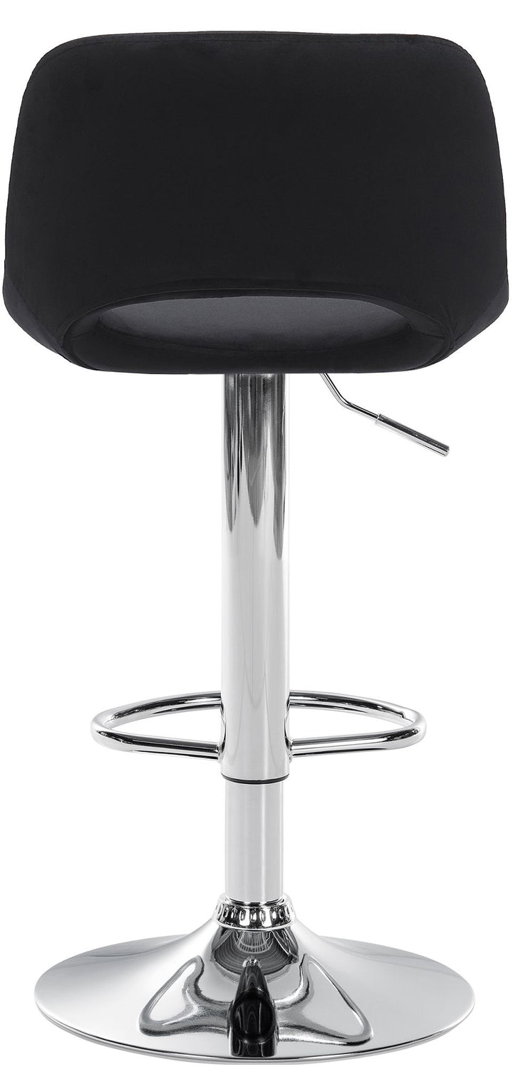 Tabouret de Bar avec Dossier Réglable Pivotant 106 Velours Noir - image 4