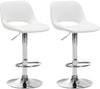 Lot de 2 Tabourets de Bar avec Dossier Réglables Pivotants 106 Similicuir Blanc
