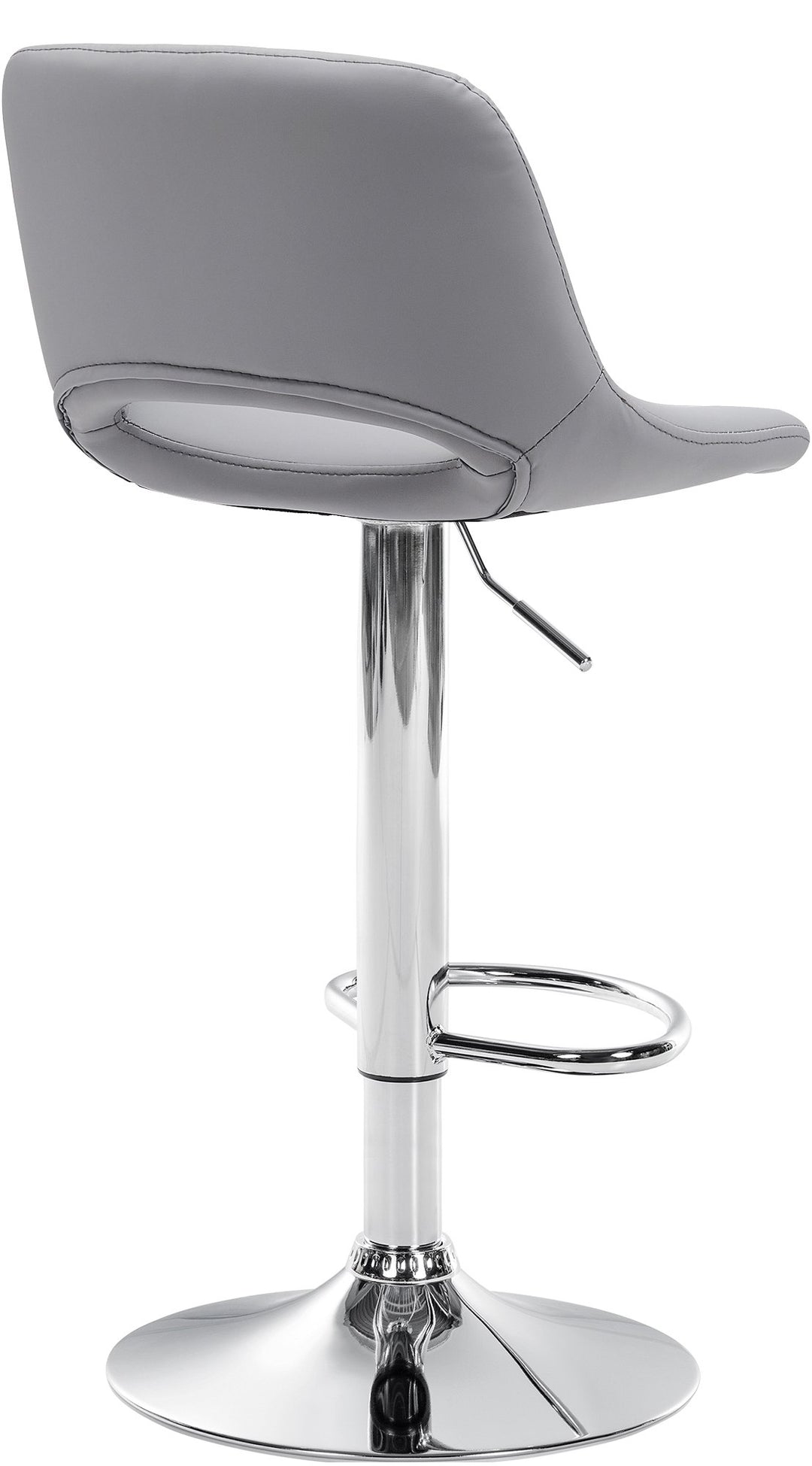 Lot de 2 Tabourets de Bar avec Dossier Réglables Pivotants 106 Similicuir Gris - image 3