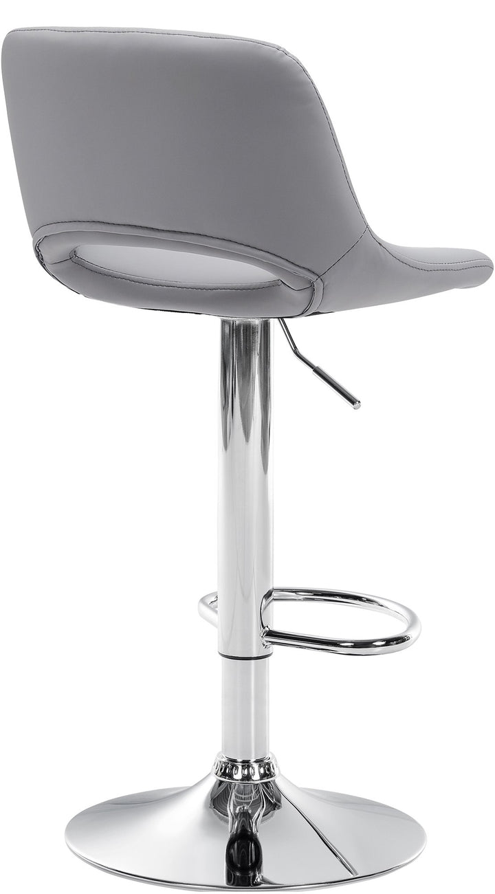 Lot de 2 Tabourets de Bar avec Dossier Réglables Pivotants 106 Similicuir Gris - image 3