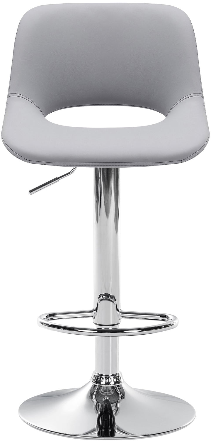 Lot de 2 Tabourets de Bar avec Dossier Réglables Pivotants 106 Similicuir Gris - image 5