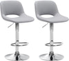 Lot de 2 Tabourets de Bar avec Dossier Réglables Pivotants 106 Similicuir Gris