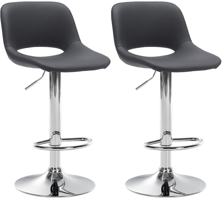 Lot de 2 Tabourets de Bar avec Dossier Réglables Pivotants 106 Similicuir Noir