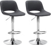 Lot de 2 Tabourets de Bar avec Dossier Réglables Pivotants 106 Similicuir Noir